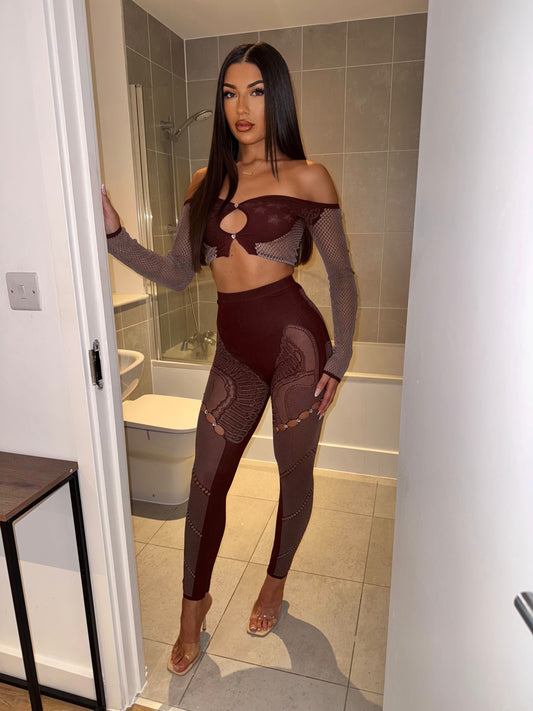 The ‘Ebony’ Burgundy Two Piece Set