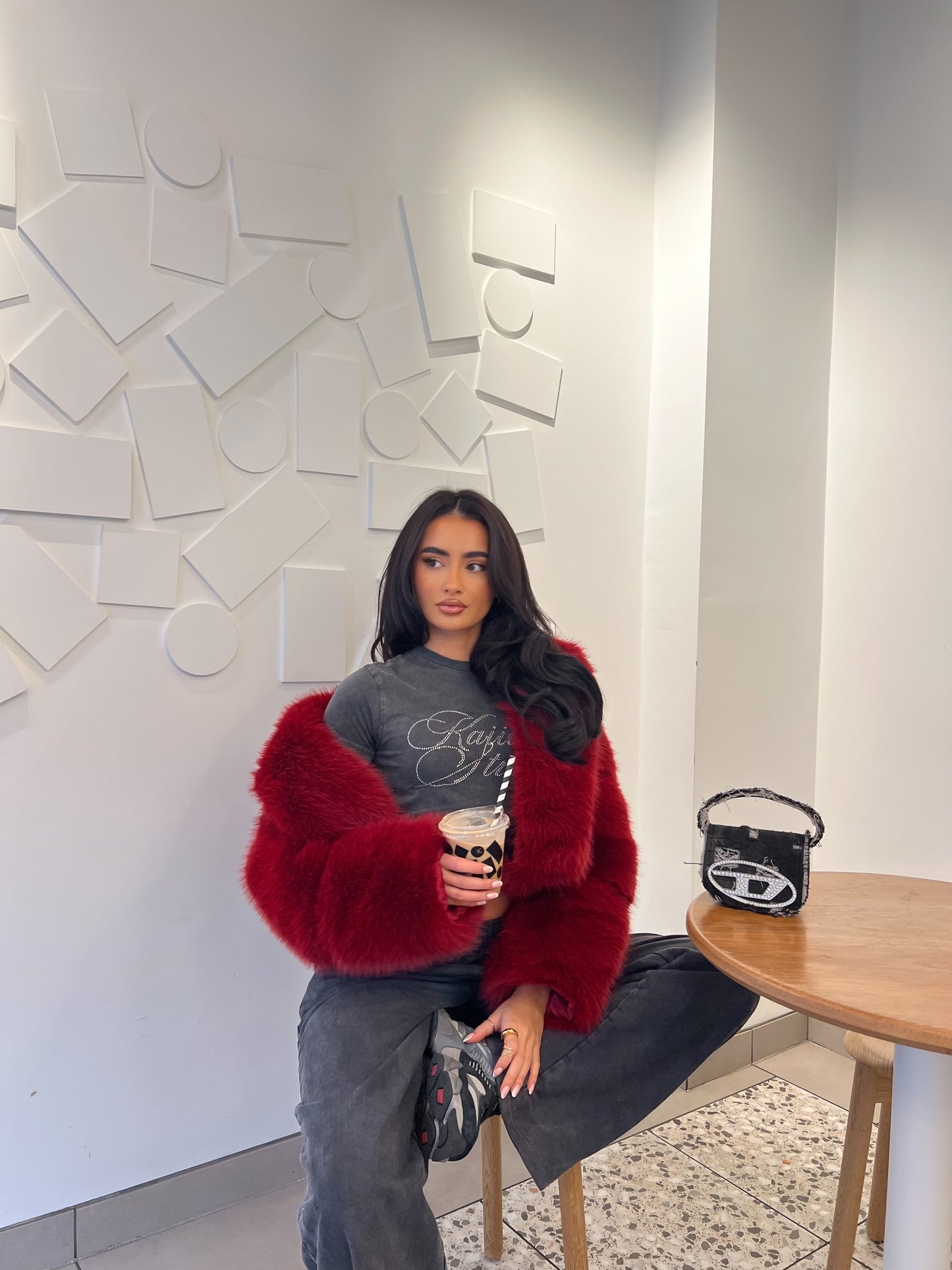 The ‘Lorena’ Luxury Faux Fur Coat Red