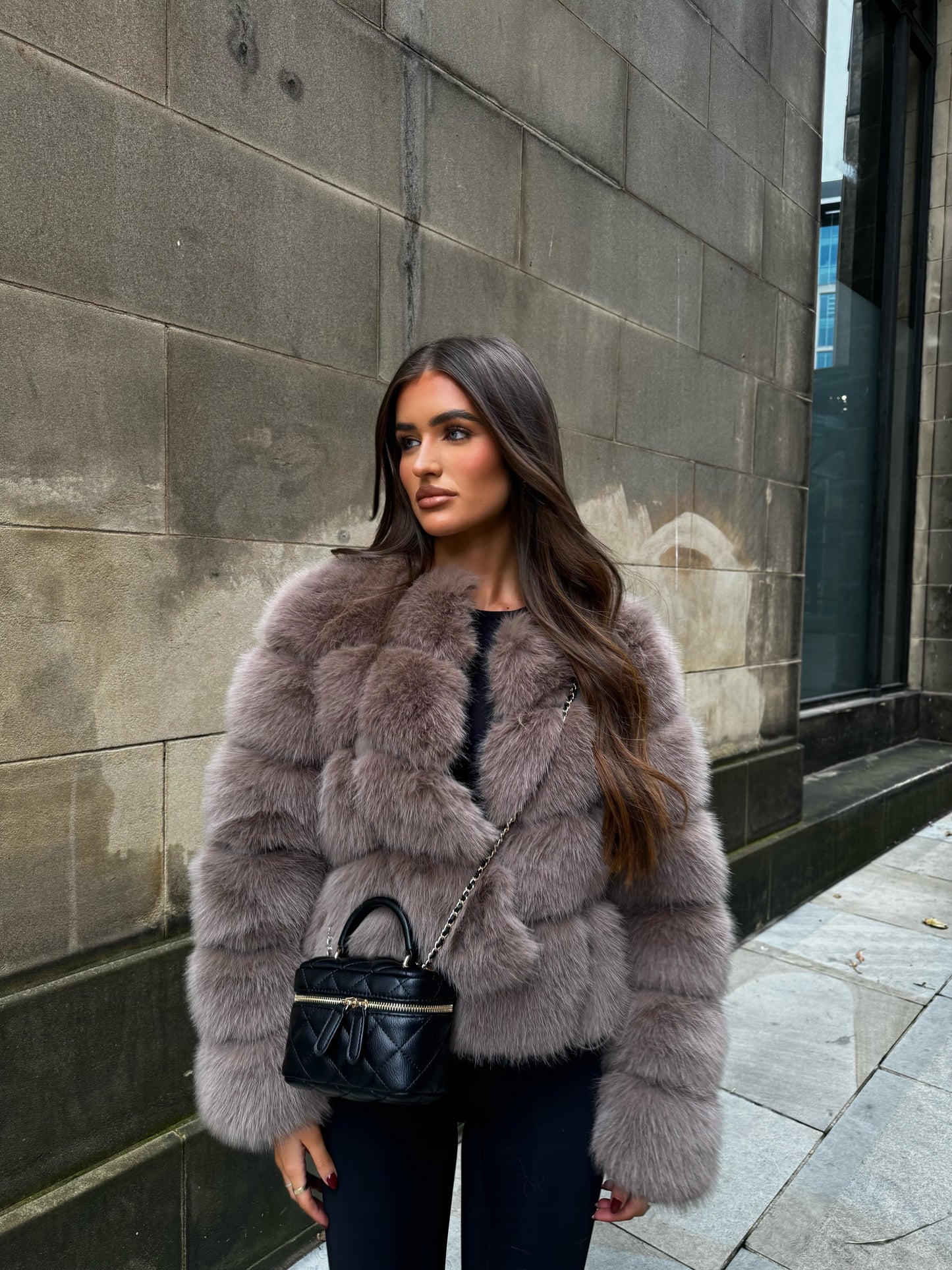 The ‘Milan’ Luxury Faux Fur Coat Dolce Brown