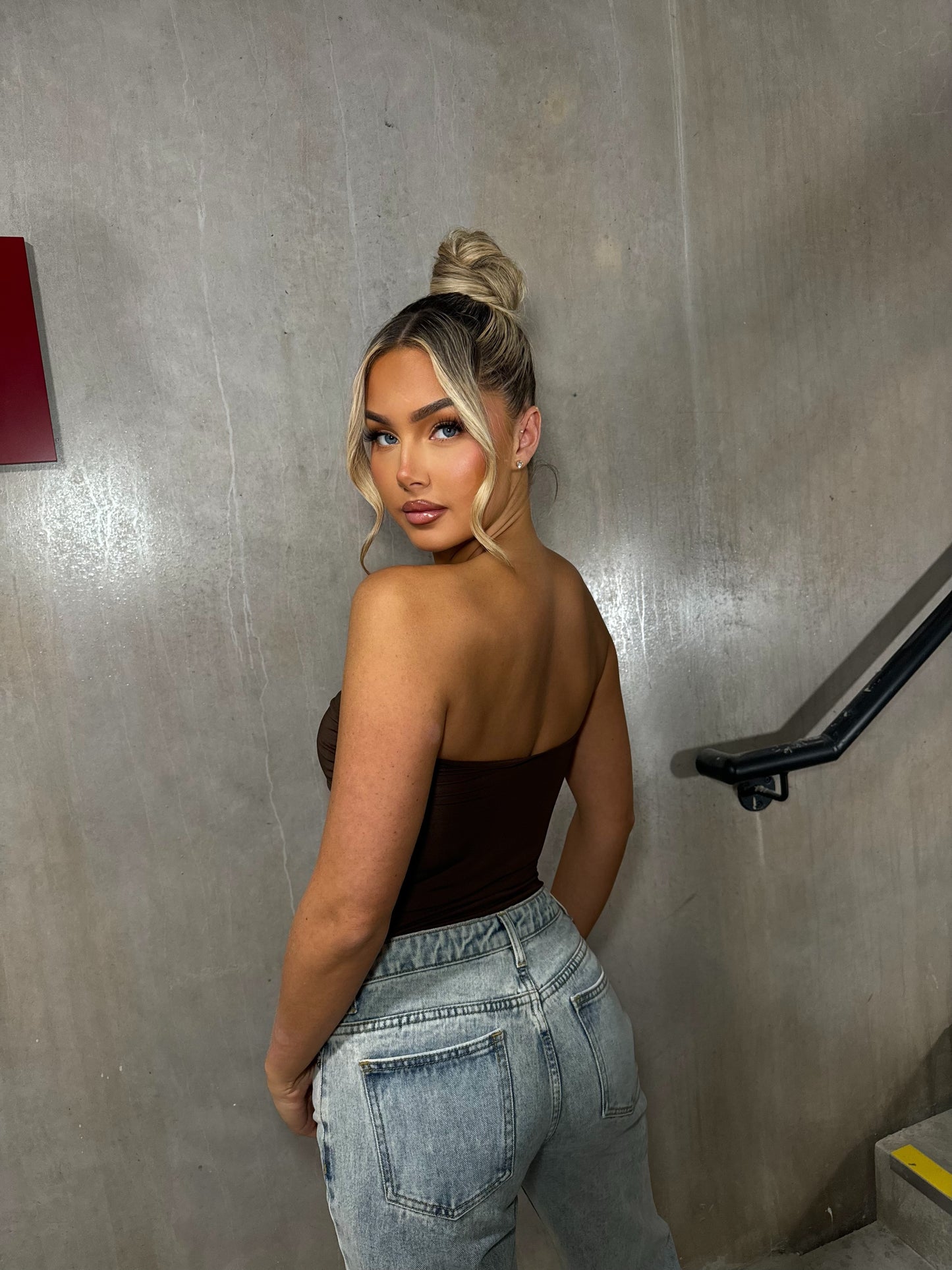 The ‘Rianna’ Brown Strapless Bodysuit