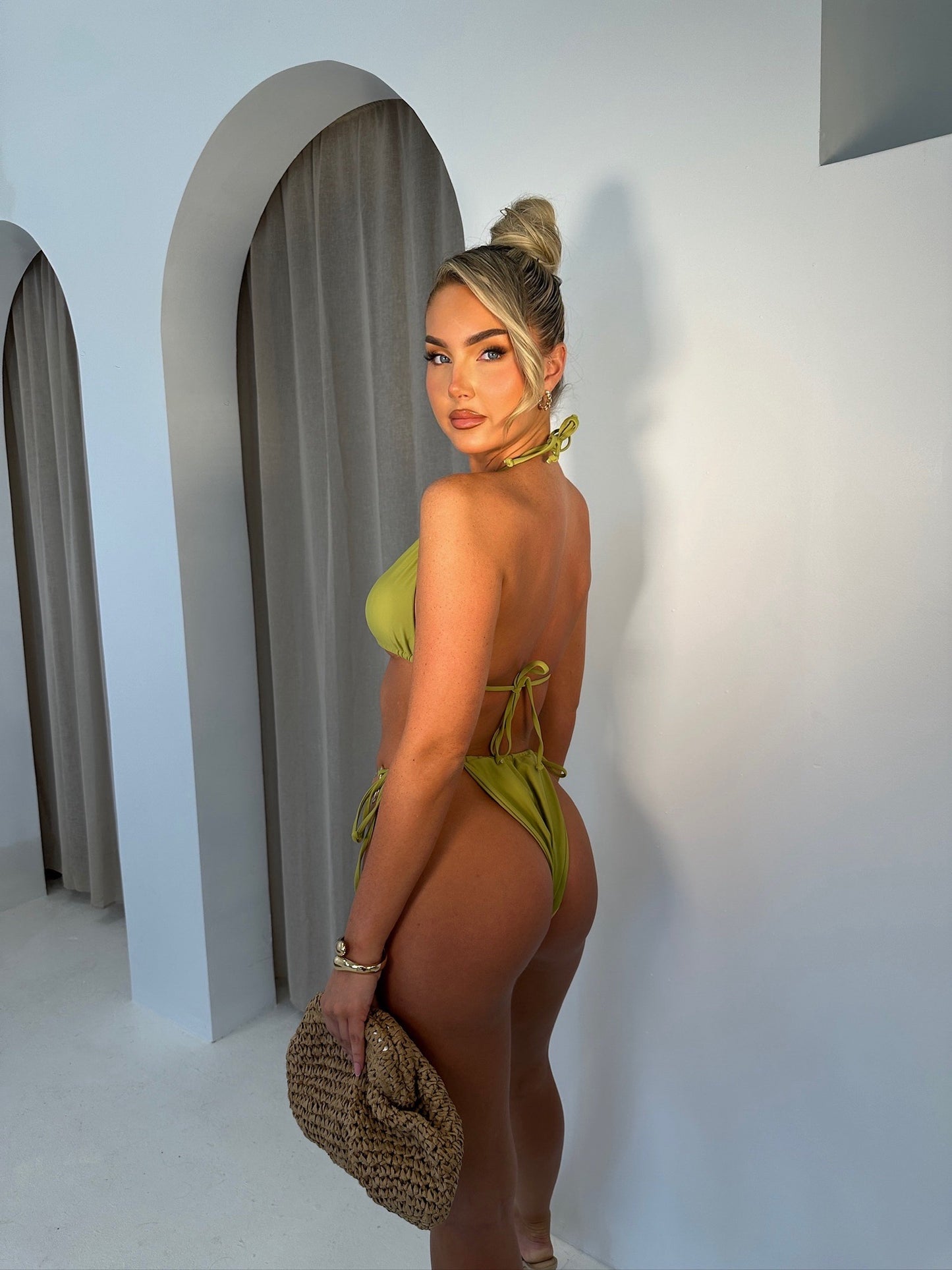 The ‘Inaya’ Metal Detail Bikini Green