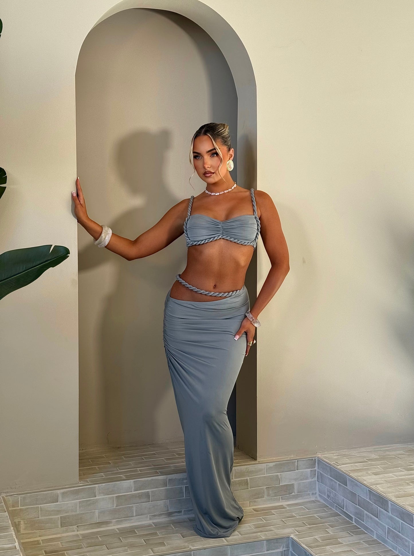 The ‘Tyra’ Rope Detail Co-ord Grey