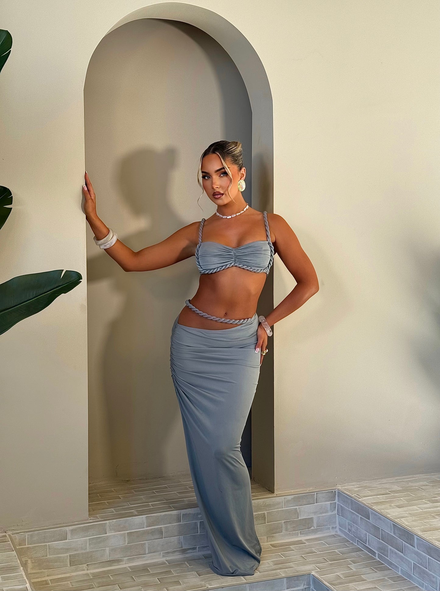 The ‘Tyra’ Rope Detail Co-ord Grey