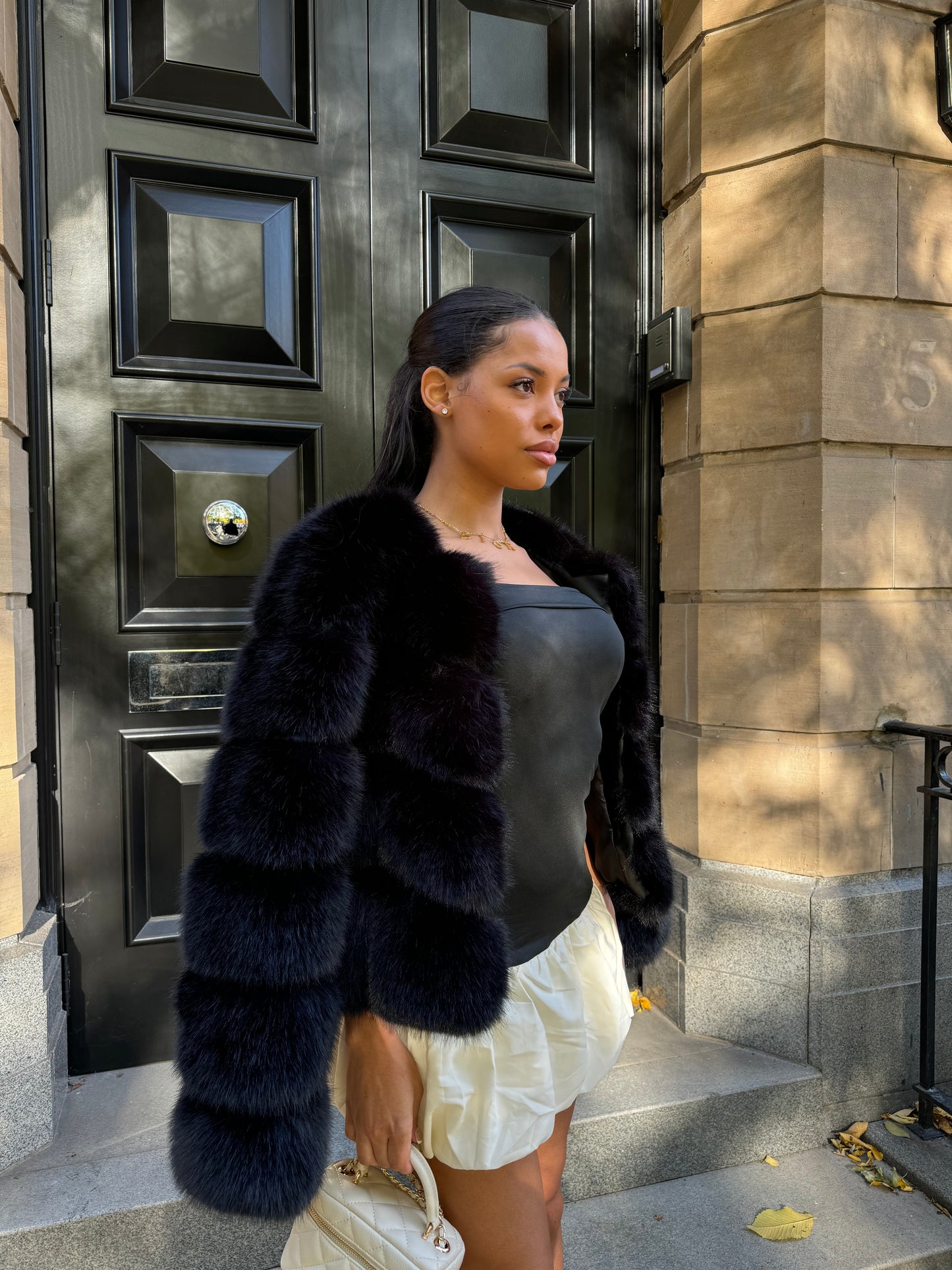 The ‘Milan’ Luxury Faux Fur Coat Black