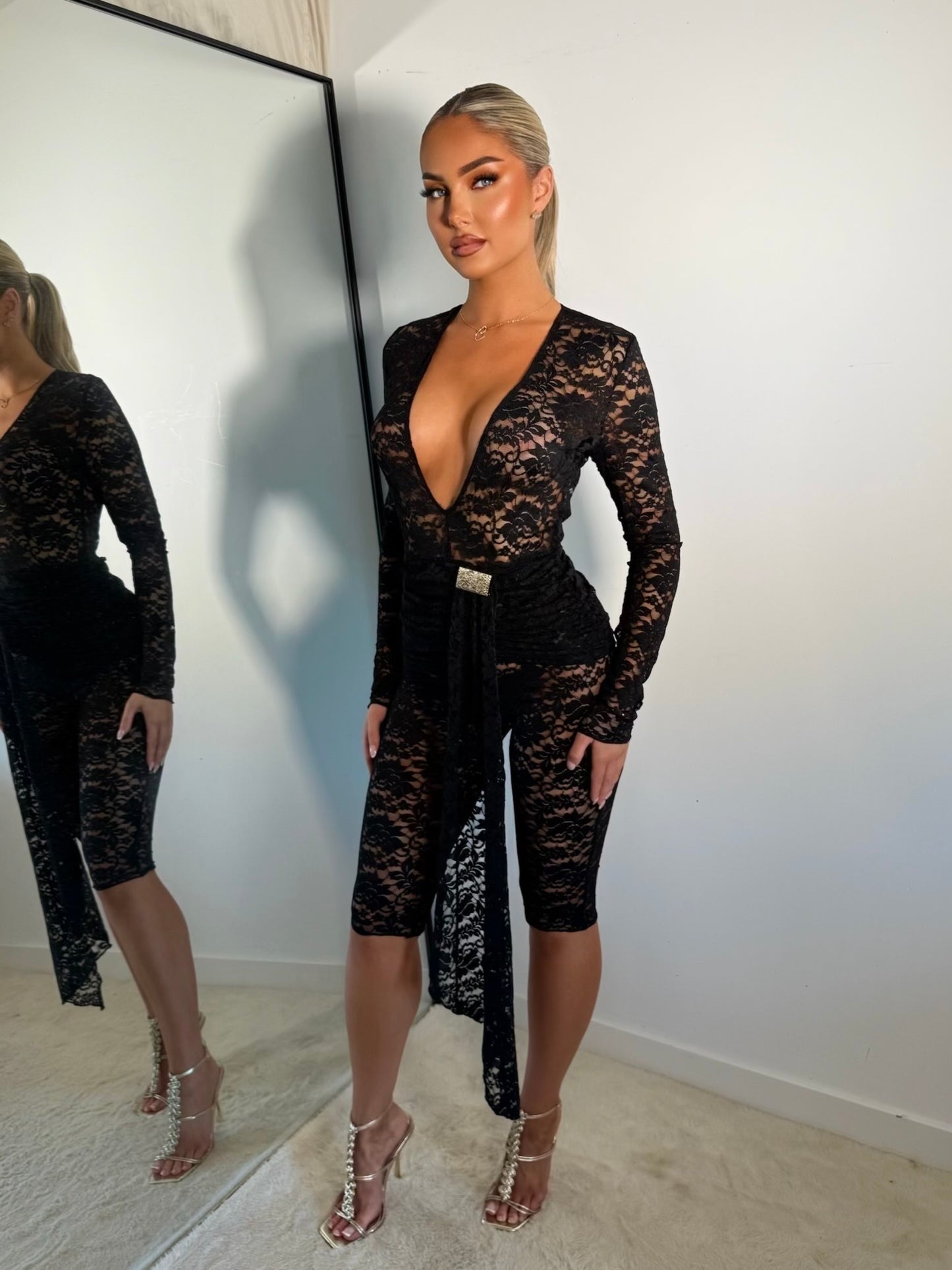 The ‘Heatstroke Lace’ Black Capri Jumpsuit