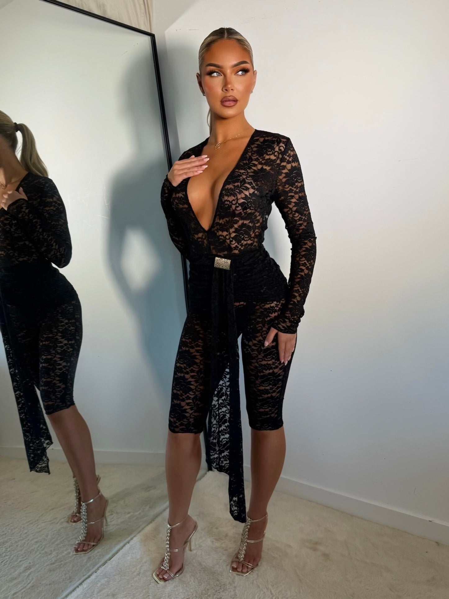 The ‘Heatstroke Lace’ Black Capri Jumpsuit