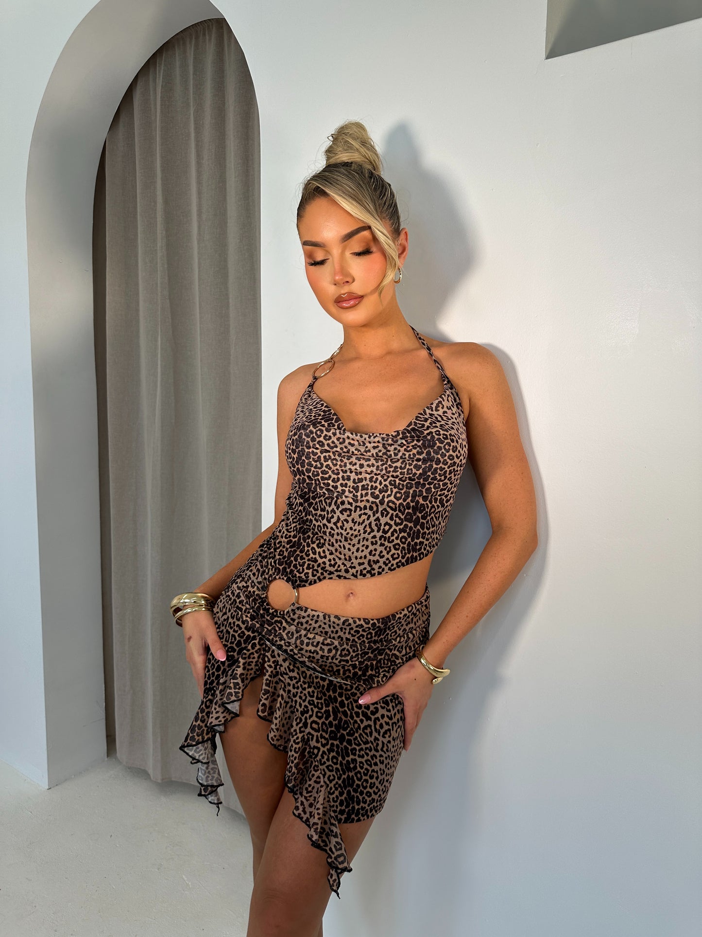 The ‘Lucia’ Leopard Mini Dress