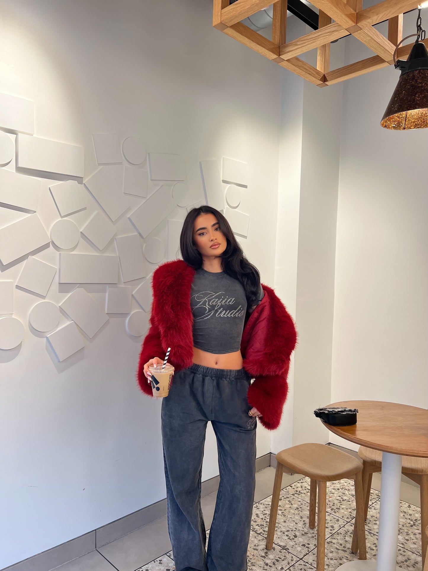 The ‘Lorena’ Luxury Faux Fur Coat Red