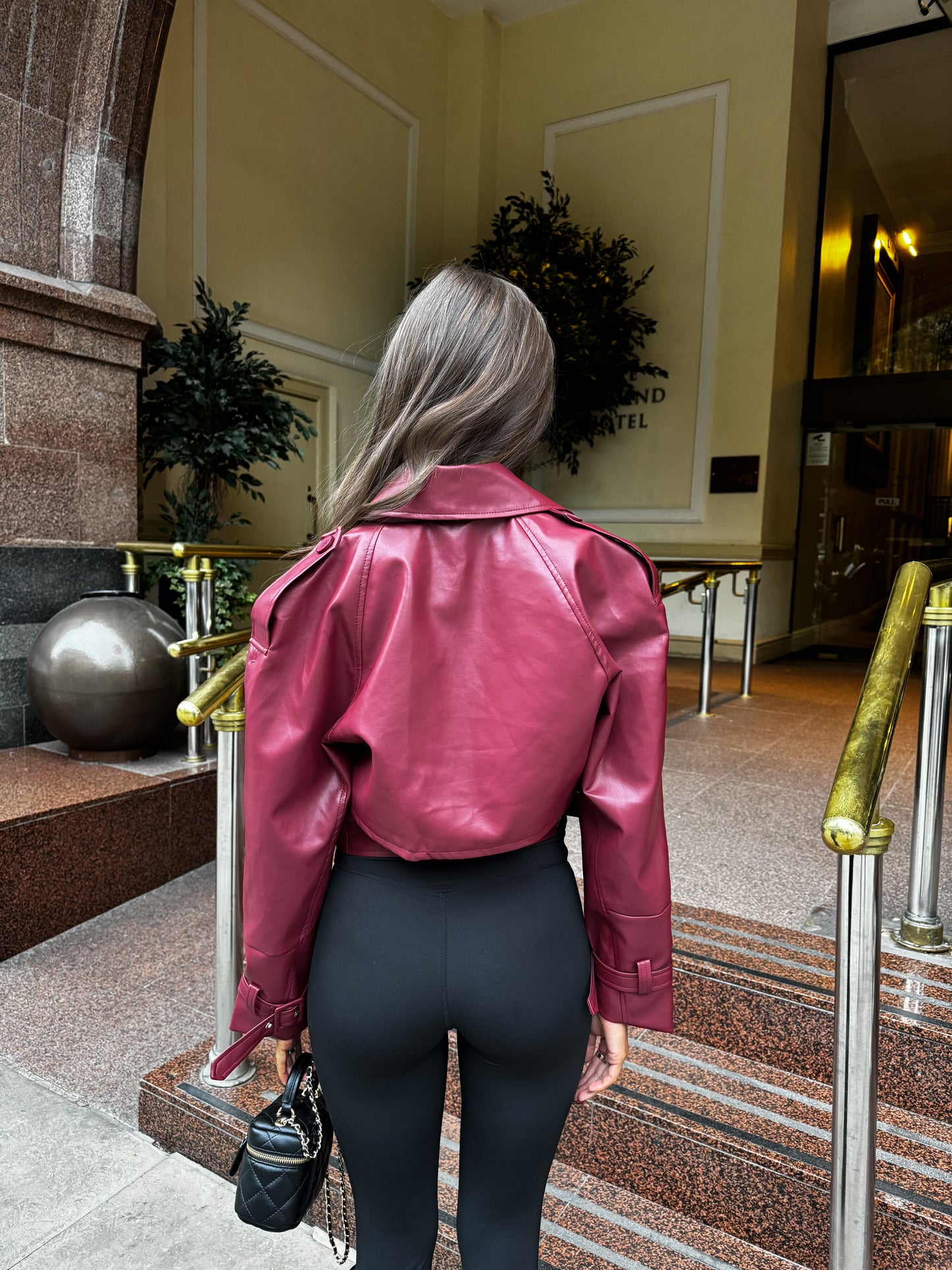 The ‘Beverly’ Burgundy Leather Jacket