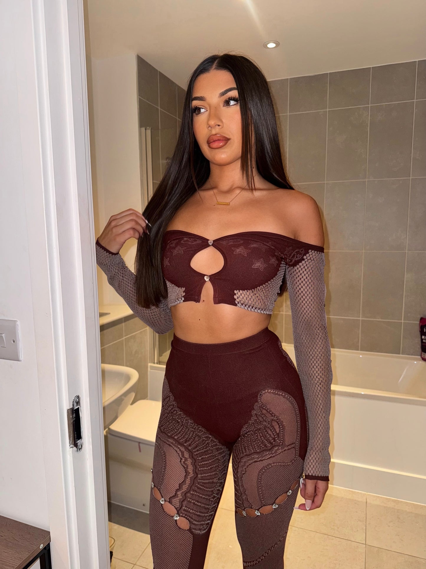 The ‘Ebony’ Burgundy Two Piece Set