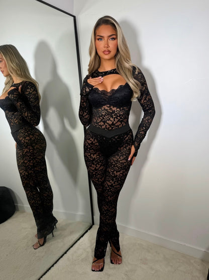 The ‘Missaya’ Black Lace Two Piece Set