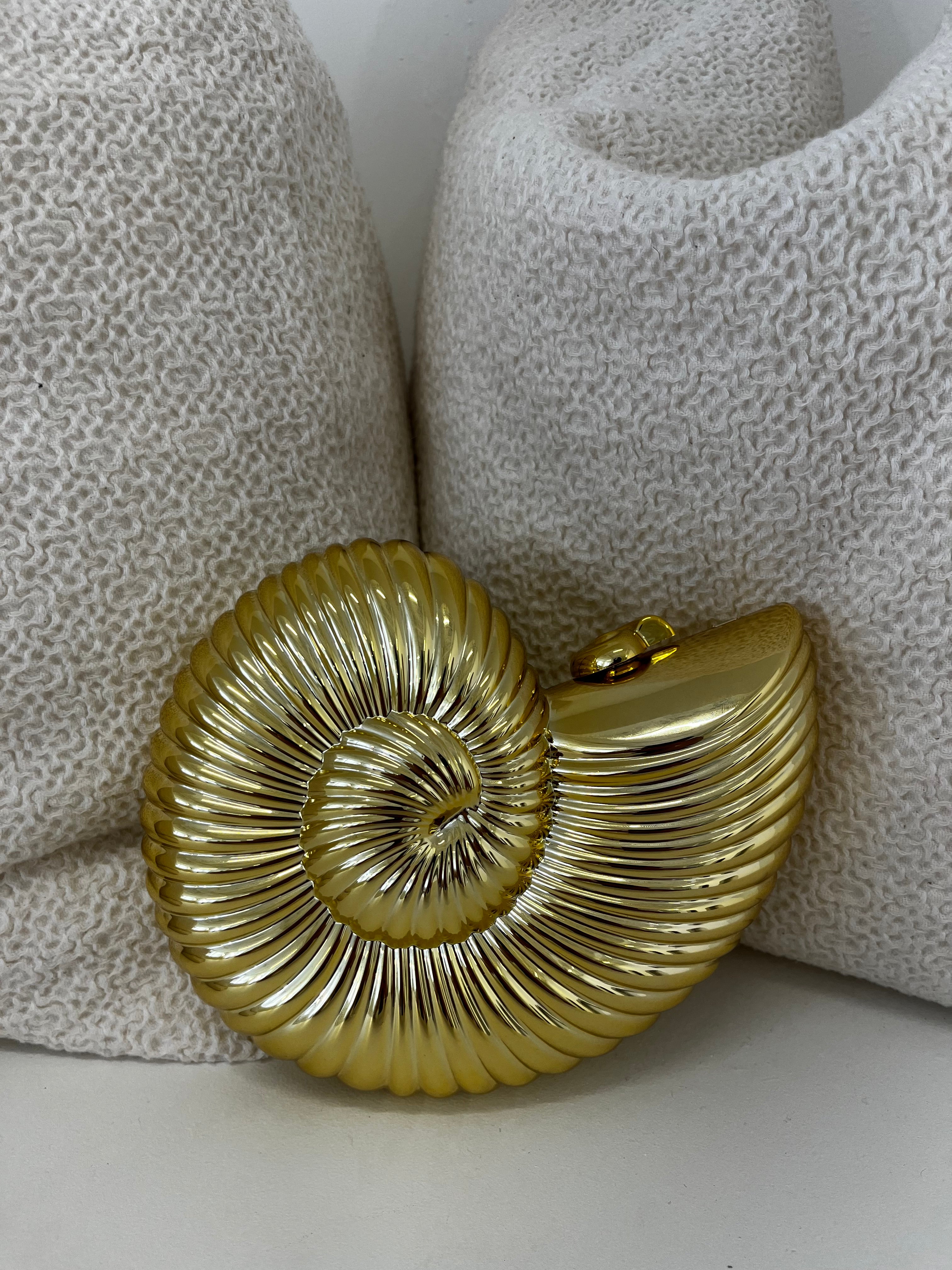 The Ariel Gold Shell Bag