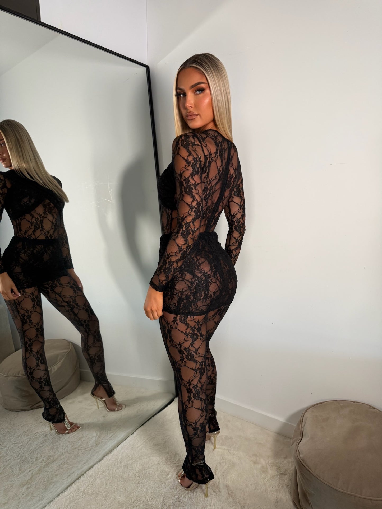 The ‘Shadow Play’ Black Lace Jumpsuit