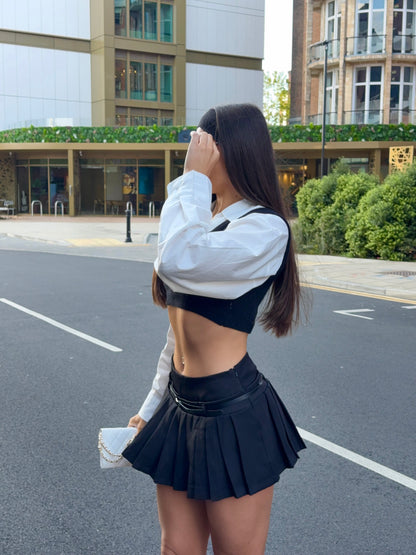 The ‘City Pleat’ Mini Skirt Black