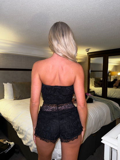 The ‘Jadea’ Lace Playsuit Black