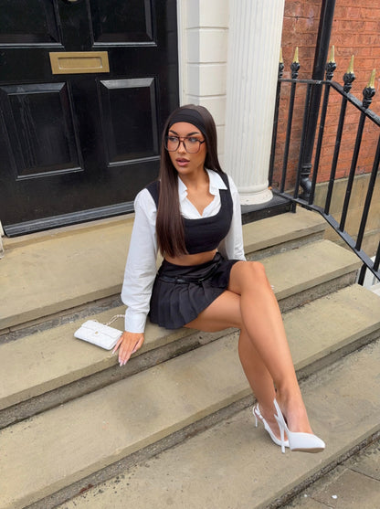 The ‘City Pleat’ Mini Skirt Black