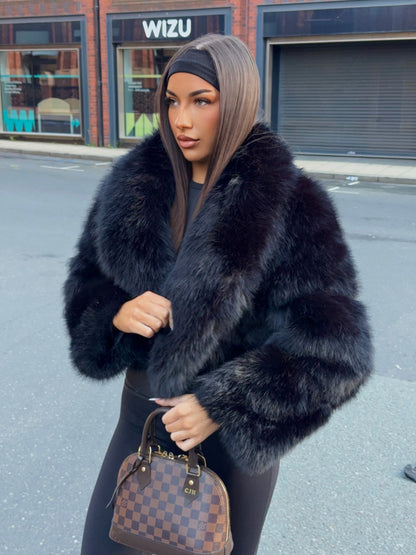 The ‘Lorena’ Luxury Faux Fur Coat Black