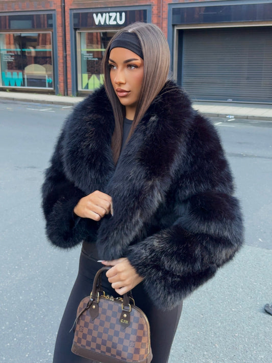 The ‘Lorena’ Luxury Faux Fur Coat Black