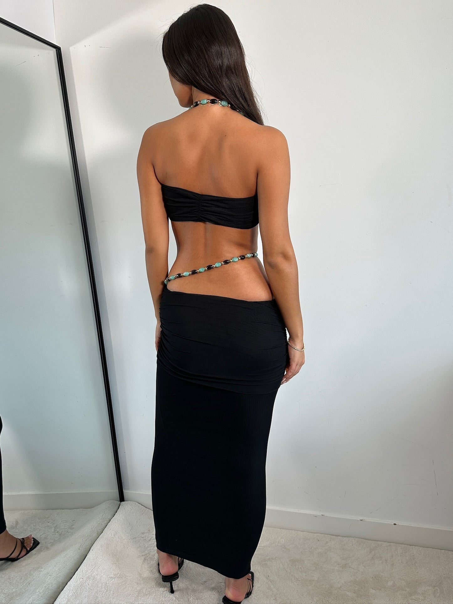 The ‘Ocean Drive’ Black Maxi Skirt Set