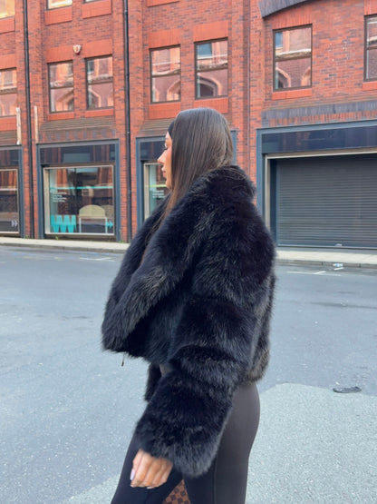 The ‘Lorena’ Luxury Faux Fur Coat Black