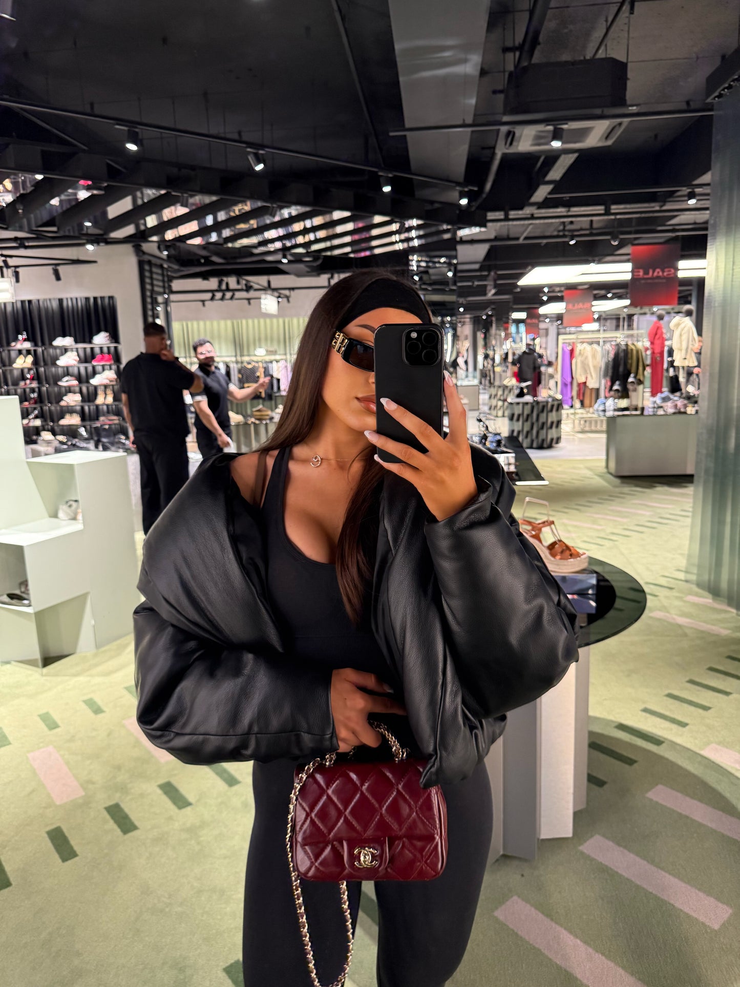 The ‘Arlo’ Black Leather Puffer Jacket