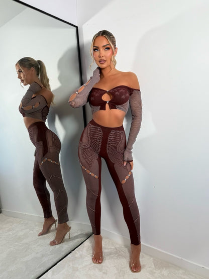 The ‘Ebony’ Burgundy Two Piece Set