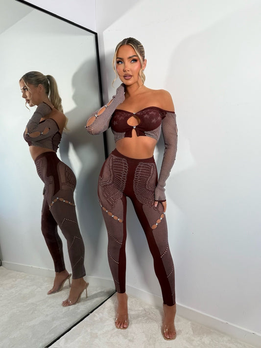 The ‘Ebony’ Burgundy Two Piece Set