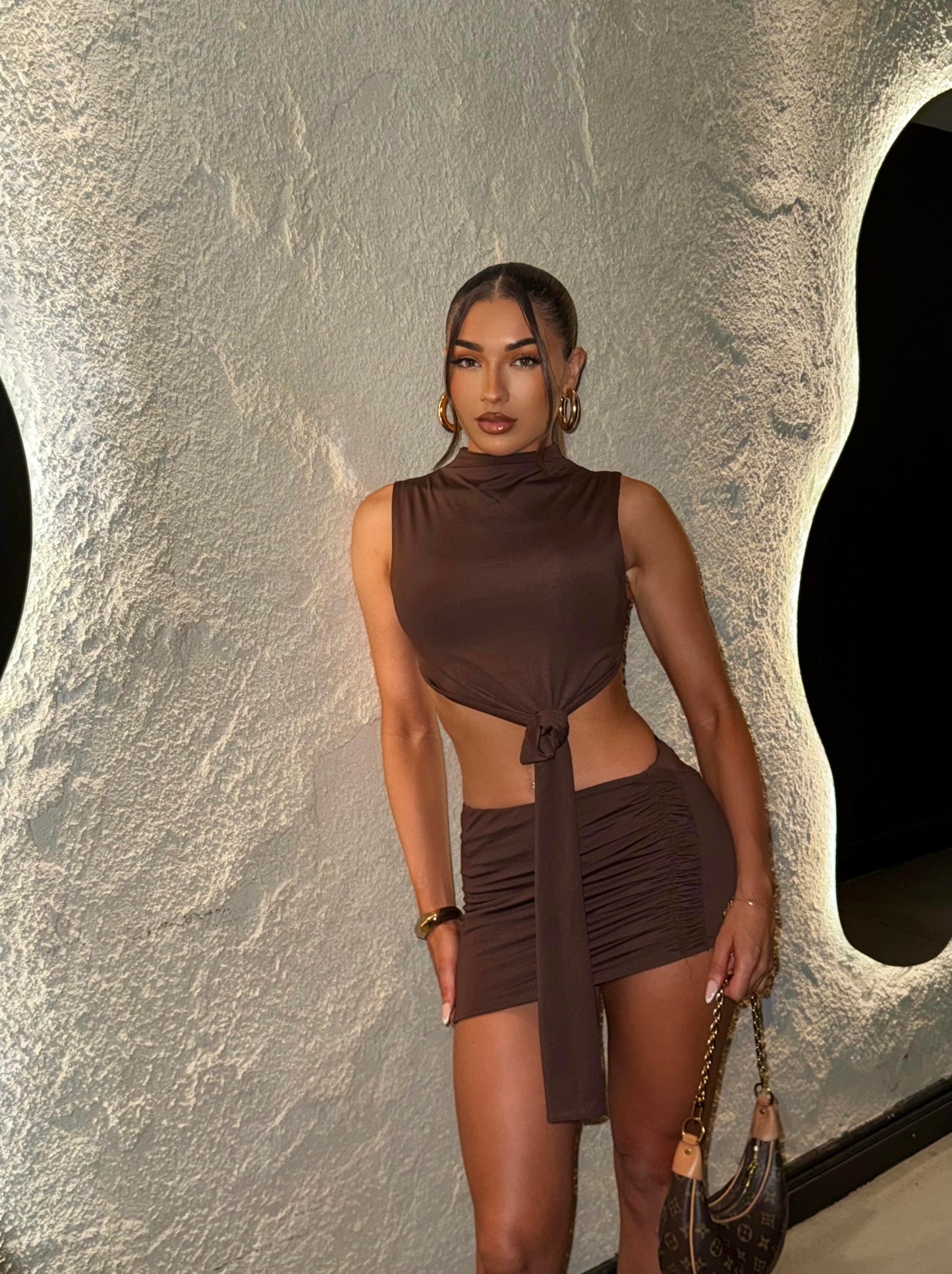 The Cocoa Luxe Tie-Front Mini Dress