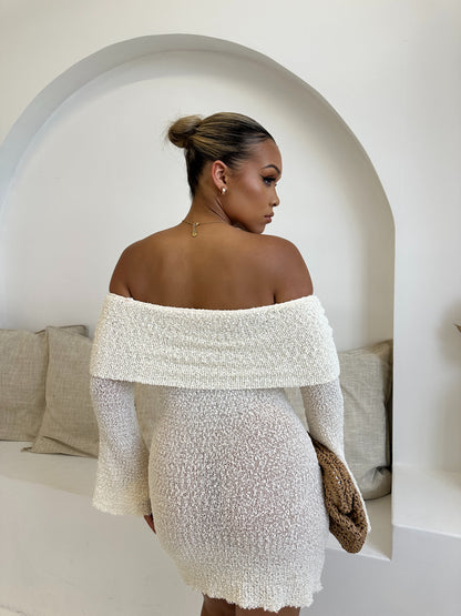 The ‘Naomi’ Off Shoulder Knit Dress