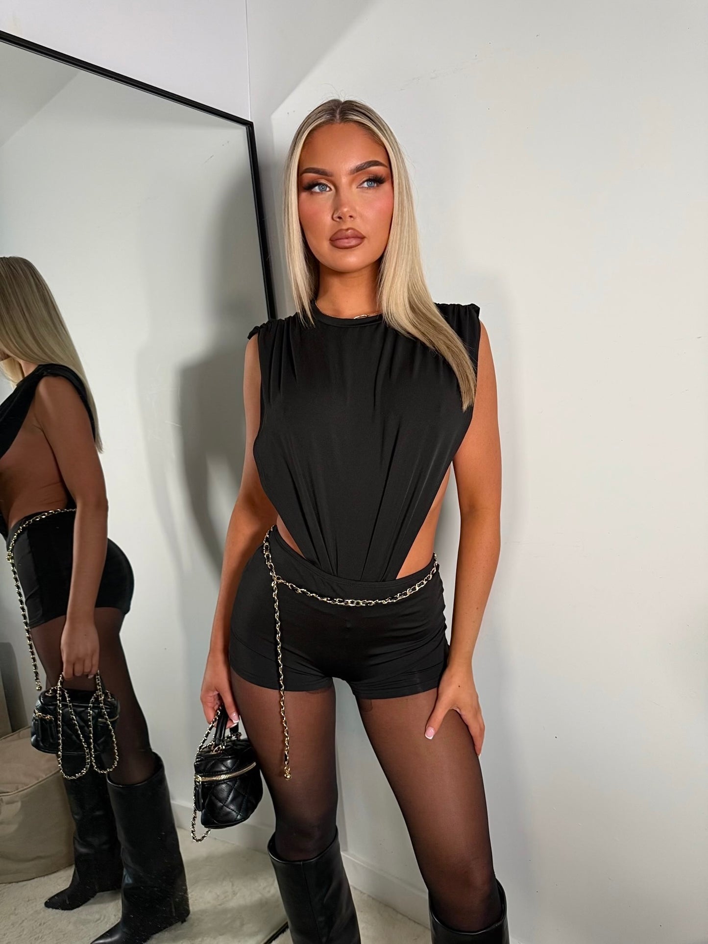 The ‘Ambra’ Black Playsuit