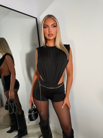 The ‘Ambra’ Black Playsuit