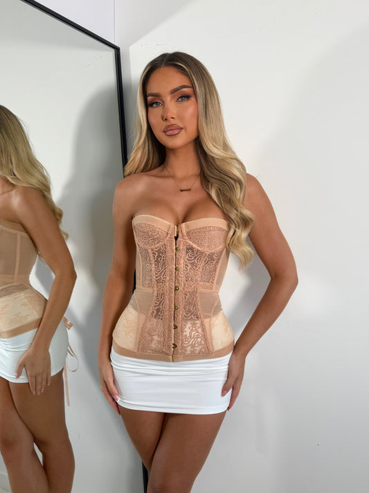 The ‘Seraphina’ Lace Corset Blush Nude