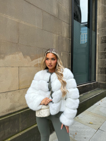 The ‘Milan’ Luxury Faux Fur Coat White