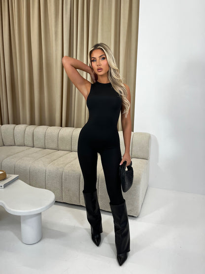 The ‘Celine’ Black Sleeveless Jumpsuit