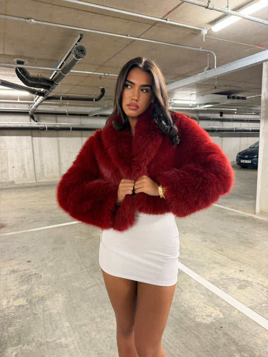 The ‘Lorena’ Luxury Faux Fur Coat Red