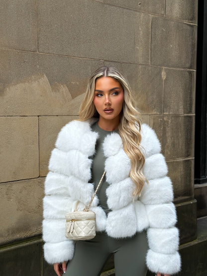 The ‘Milan’ Luxury Faux Fur Coat White