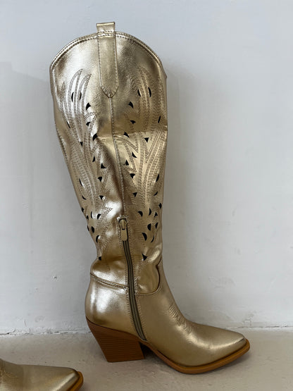 The ‘Brandy’ Cowboy Boots Gold