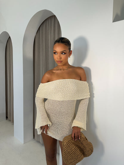 The ‘Naomi’ Off Shoulder Knit Dress