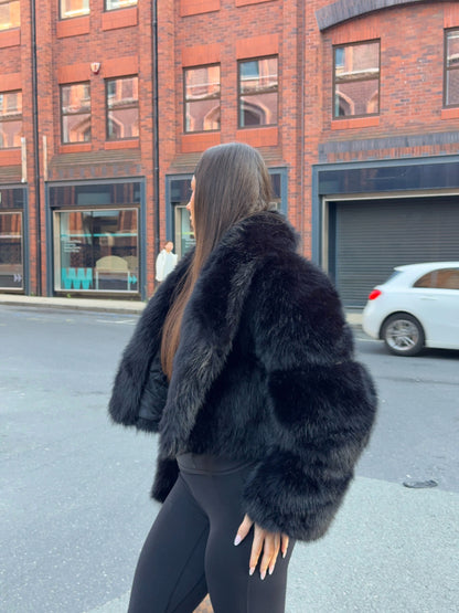 The ‘Lorena’ Luxury Faux Fur Coat Black