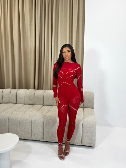 The ‘Mi Amor’ Jumpsuit Red