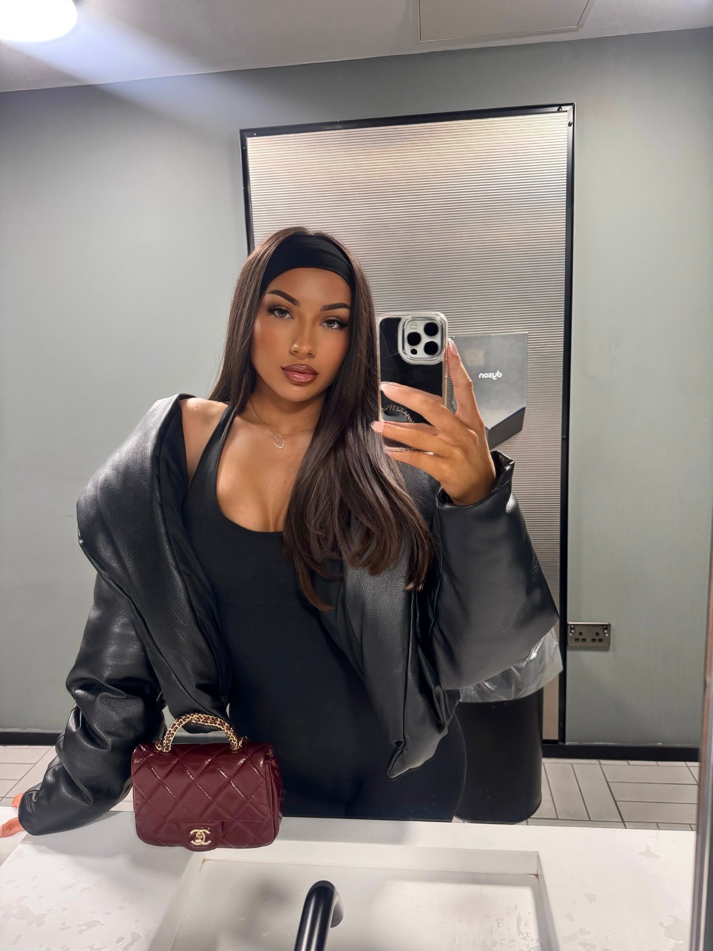 The ‘Arlo’ Black Leather Puffer Jacket