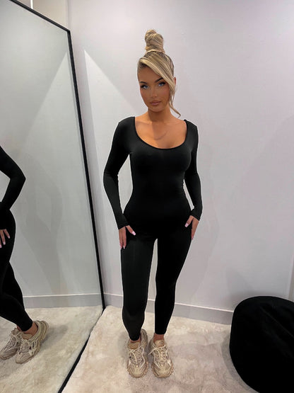 ‘Coco’ Black Seamless Jumpsuit