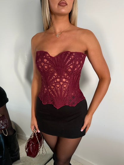The ‘Amour Lace’ Burgundy Corset