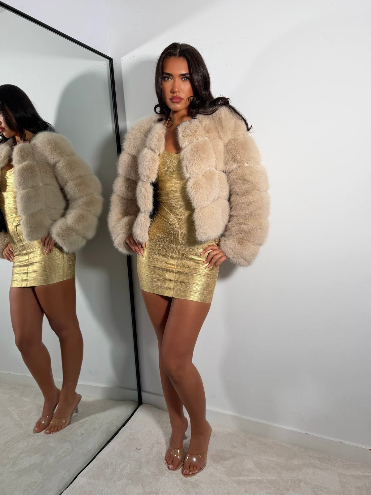 The ‘Milan’ Luxury Faux Fur Coat Vanilla Cream