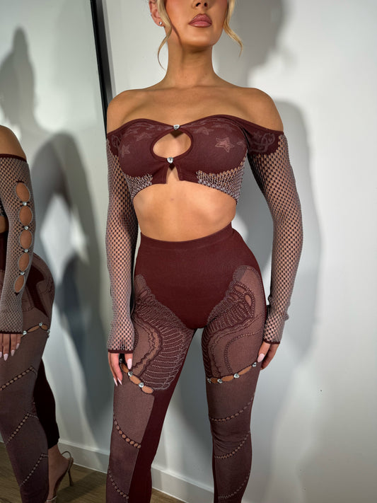 The ‘Ebony’ Burgundy Two Piece Set