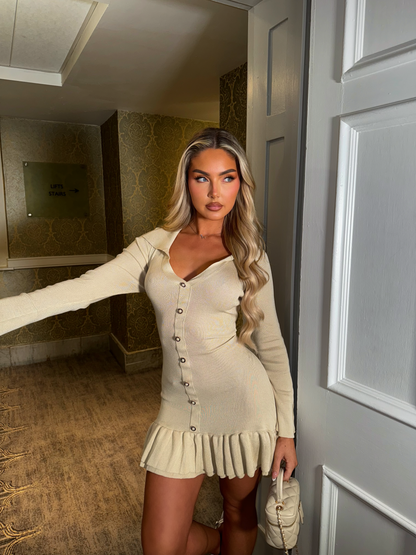 The ‘Freya’ Tie Back Mini Dress Cream