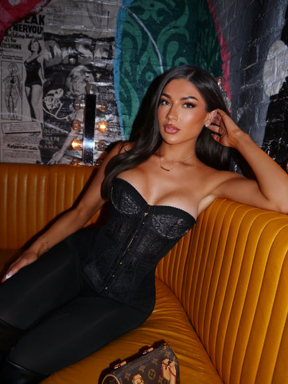 The ‘Seraphina’ Lace Corset Black