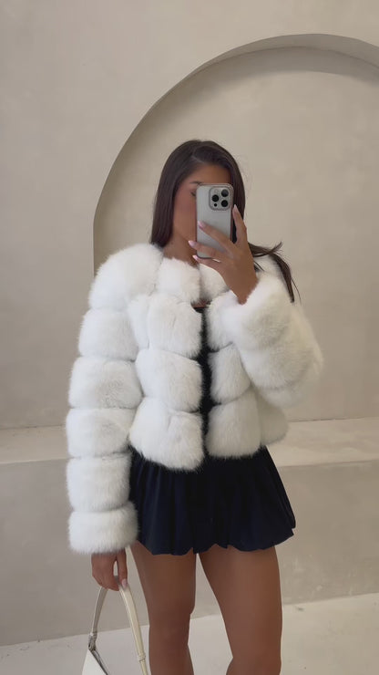 The ‘Milan’ Luxury Faux Fur Coat White