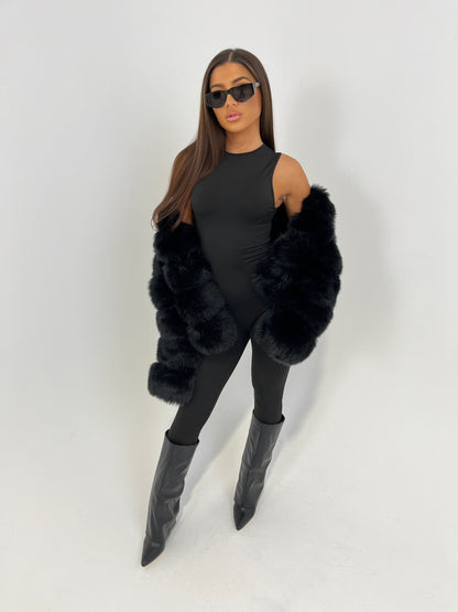 ‘Midnight’ Black Faux Fur Jacket